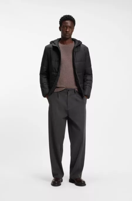 Regular-fit padded jacket with hood