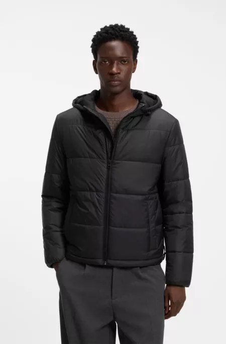 Regular-fit padded jacket with hood