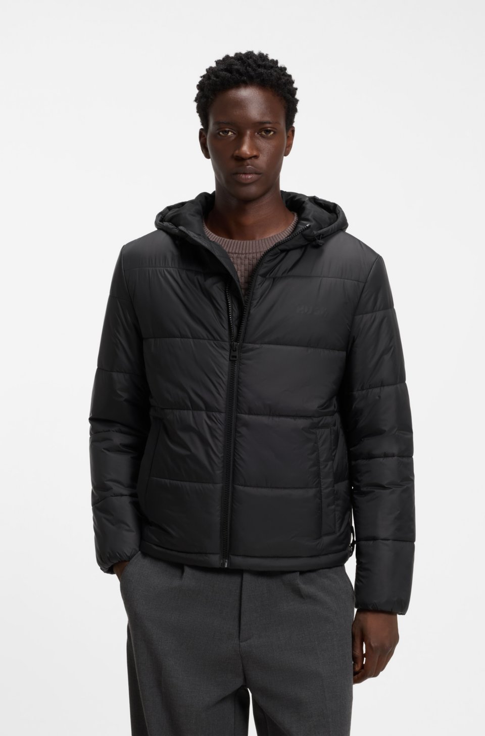 Regular-fit padded jacket with hood