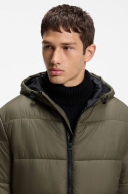 Giubbotto regular fit imbottito con cappuccio, Oliva