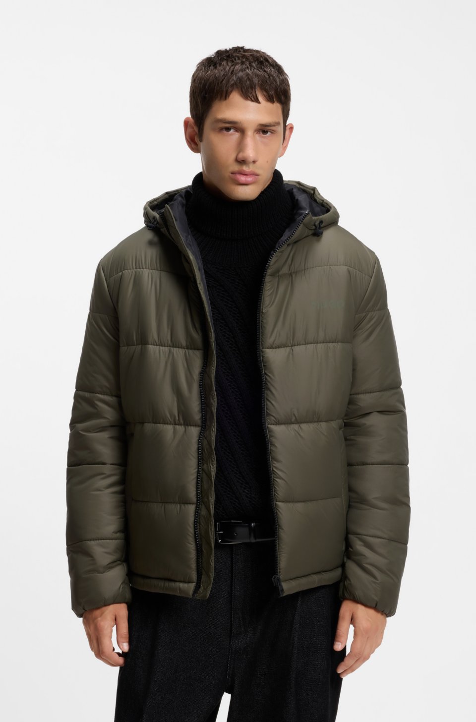 Regular-fit padded jacket with hood