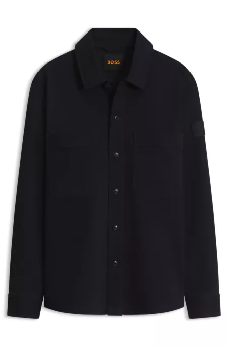 Oversized-fit shirt in stretch-cotton moleskin