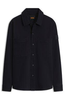Oversized-fit shirt in stretch-cotton moleskin