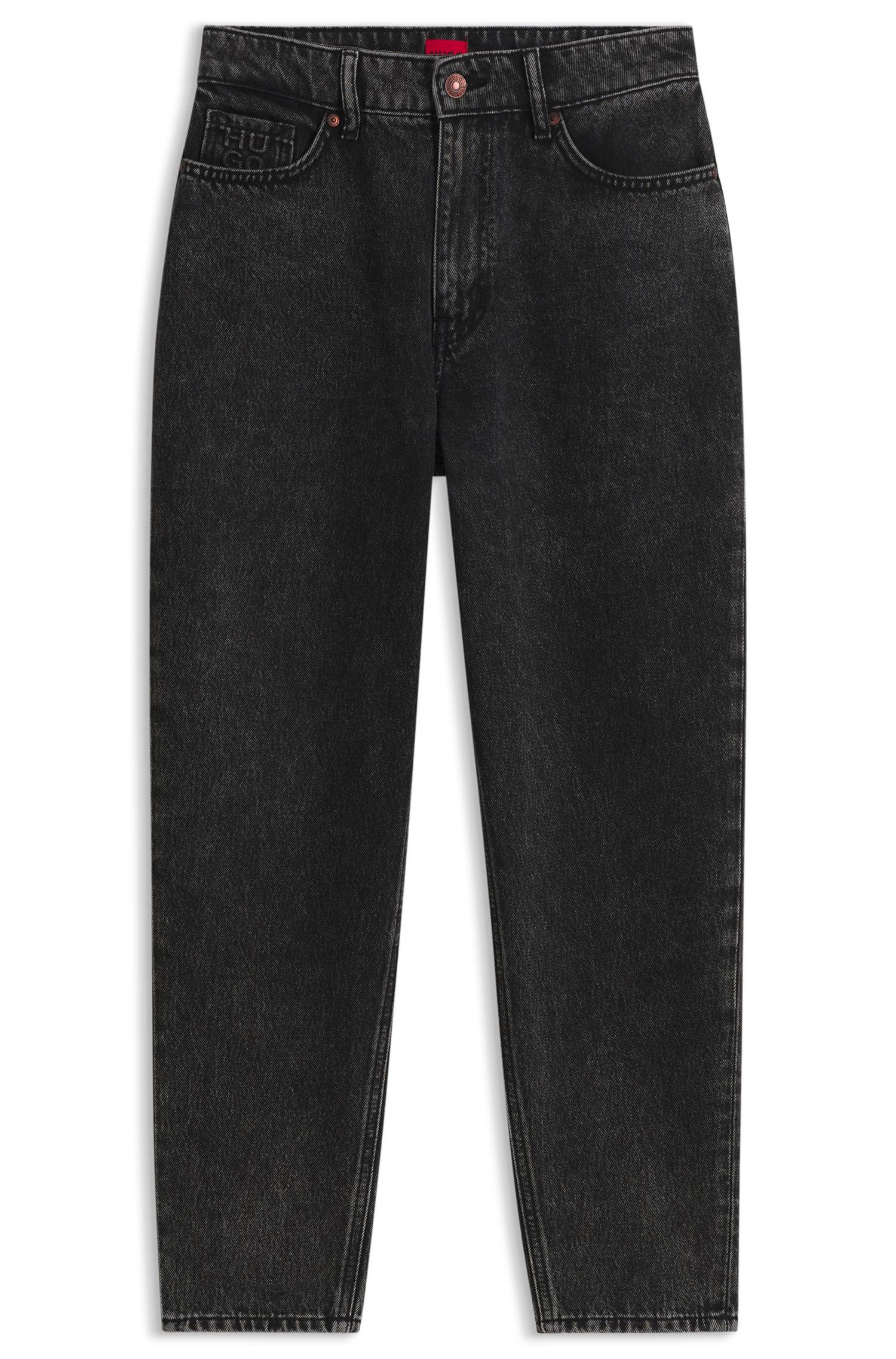 Hugo High-waisted mom-fit jeans in mid-grey denim dam – bild 4