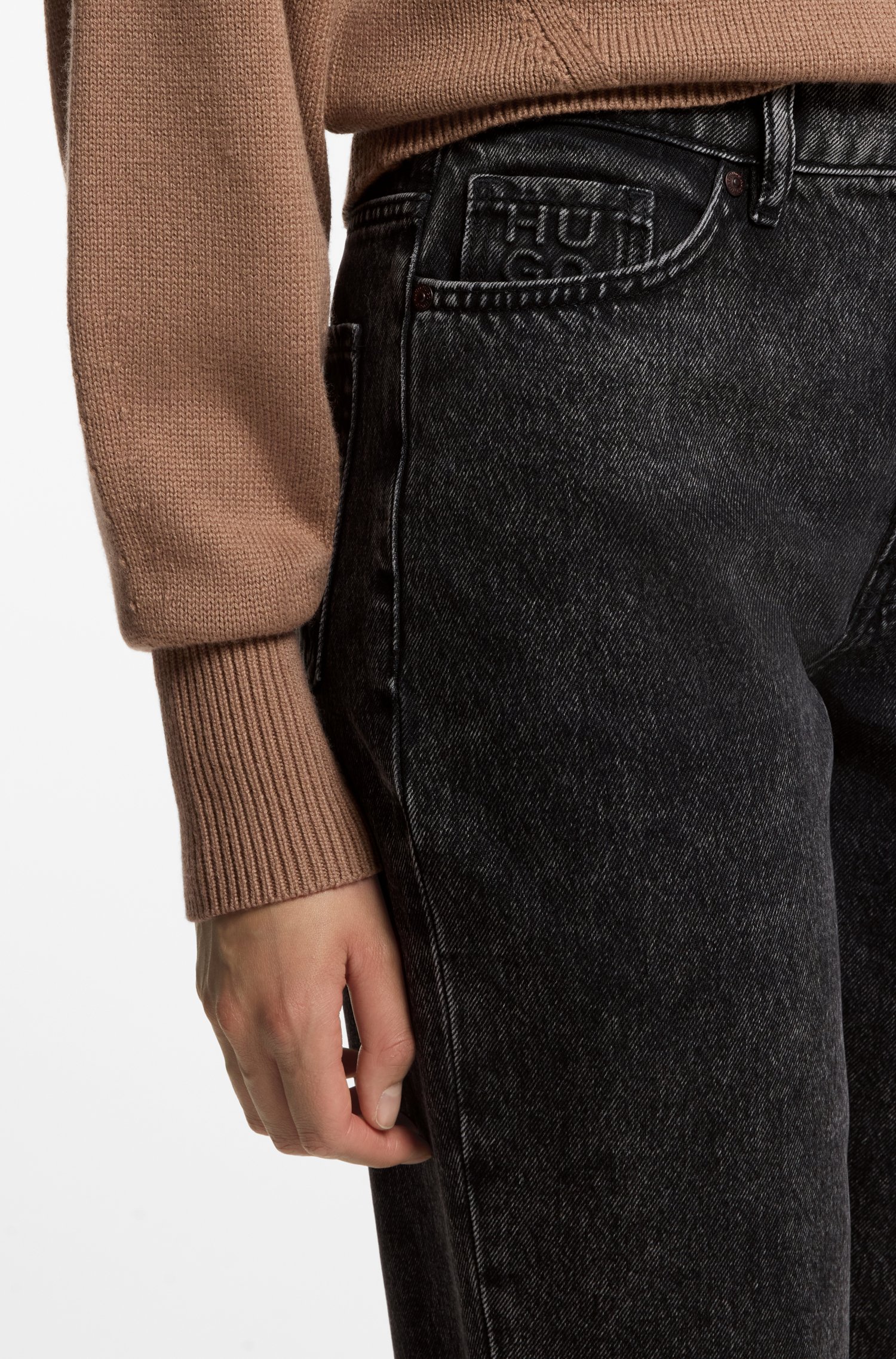 Hugo High-waisted mom-fit jeans in mid-grey denim dam – bild 3