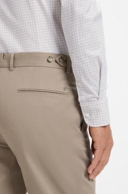Slim-fit easy-iron shirt, Beige Patterned
