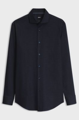 Slim-fit easy-iron shirt, Dark Blue