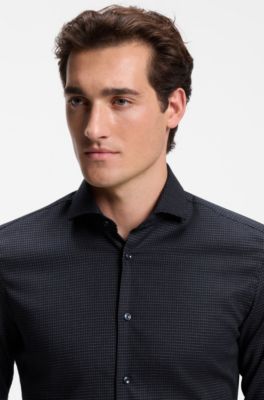 Slim-fit easy-iron shirt, Dark Blue
