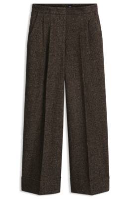 Boss Wide-leg herringbone trousers in a wool blend kostymbyxor – bild 4