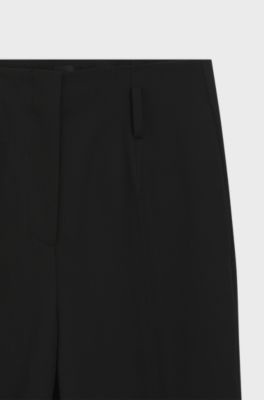Regular-fit tuxedo trousers with shiny panels, Black