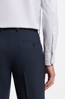 Regular-fit shirt in structured cotton, White