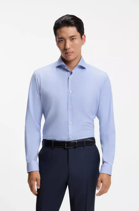 Regular-fit shirt in structured cotton