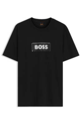 Boss Cotton-jersey T-shirt with logo artwork herr – bild 4