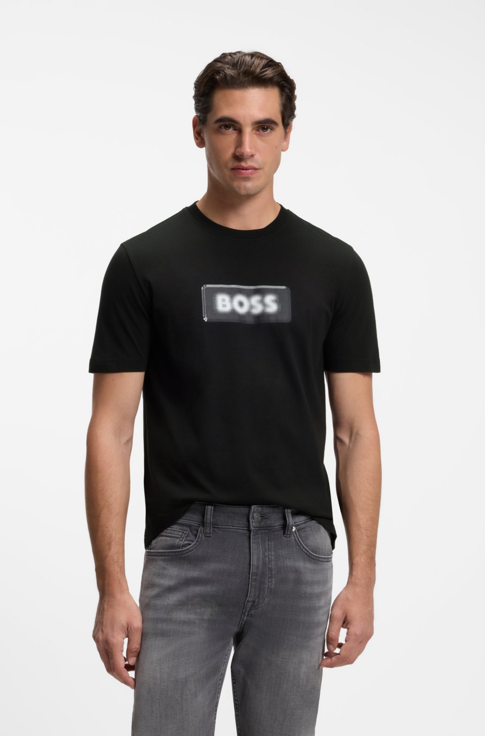 Cotton-jersey T-shirt with logo artwork