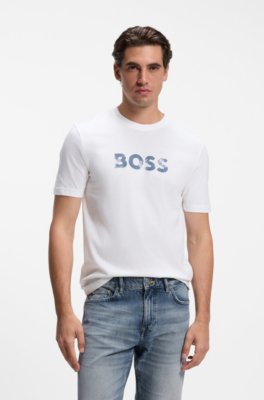 Cotton-jersey T-shirt with logo artwork