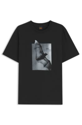 Boss Cotton-jersey T-shirt with graphic artwork herr – bild 4