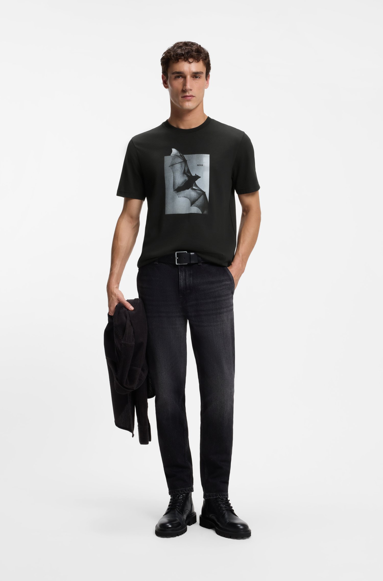 Boss T-shirt 'Kepler' grå / mörkgrå herr – bild 3