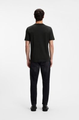 Cotton-jersey T-shirt with graphic artwork, Black