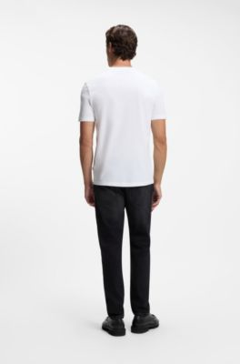 Cotton-jersey T-shirt with graphic artwork, White