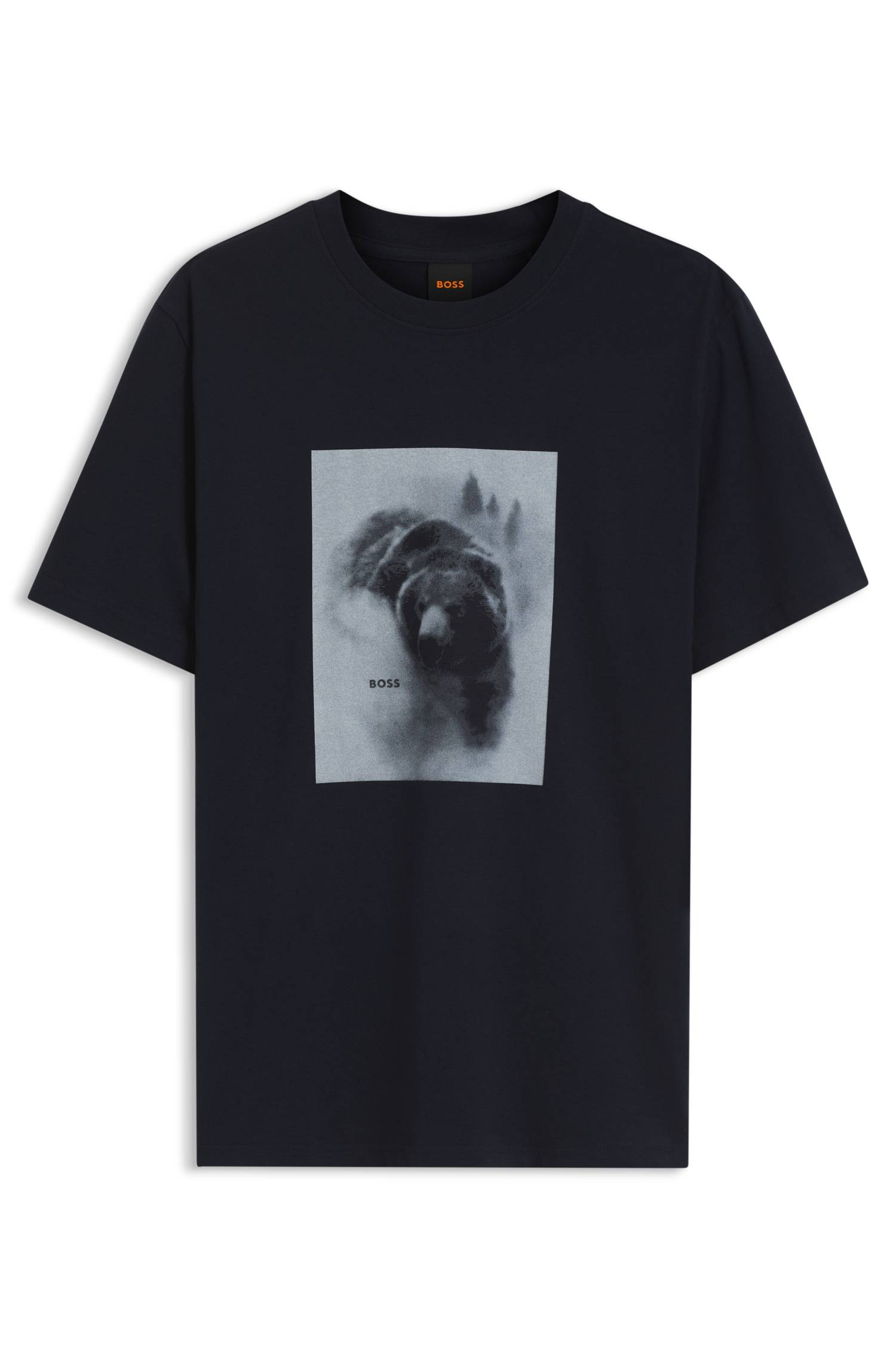 Boss Cotton-jersey T-shirt with graphic artwork herr – bild 4