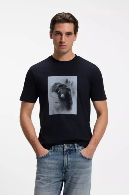 T-shirt en jersey de coton à motif graphique