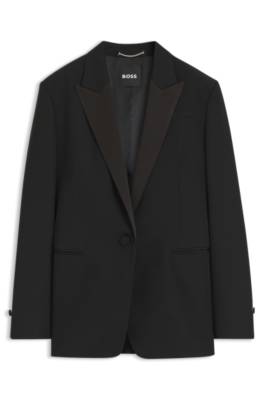 Boss Regular-fit tuxedo blazer in virgin wool dam – bild 4