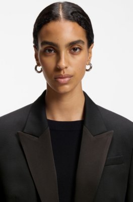 Boss Regular-fit tuxedo blazer in virgin wool dam – bild 3