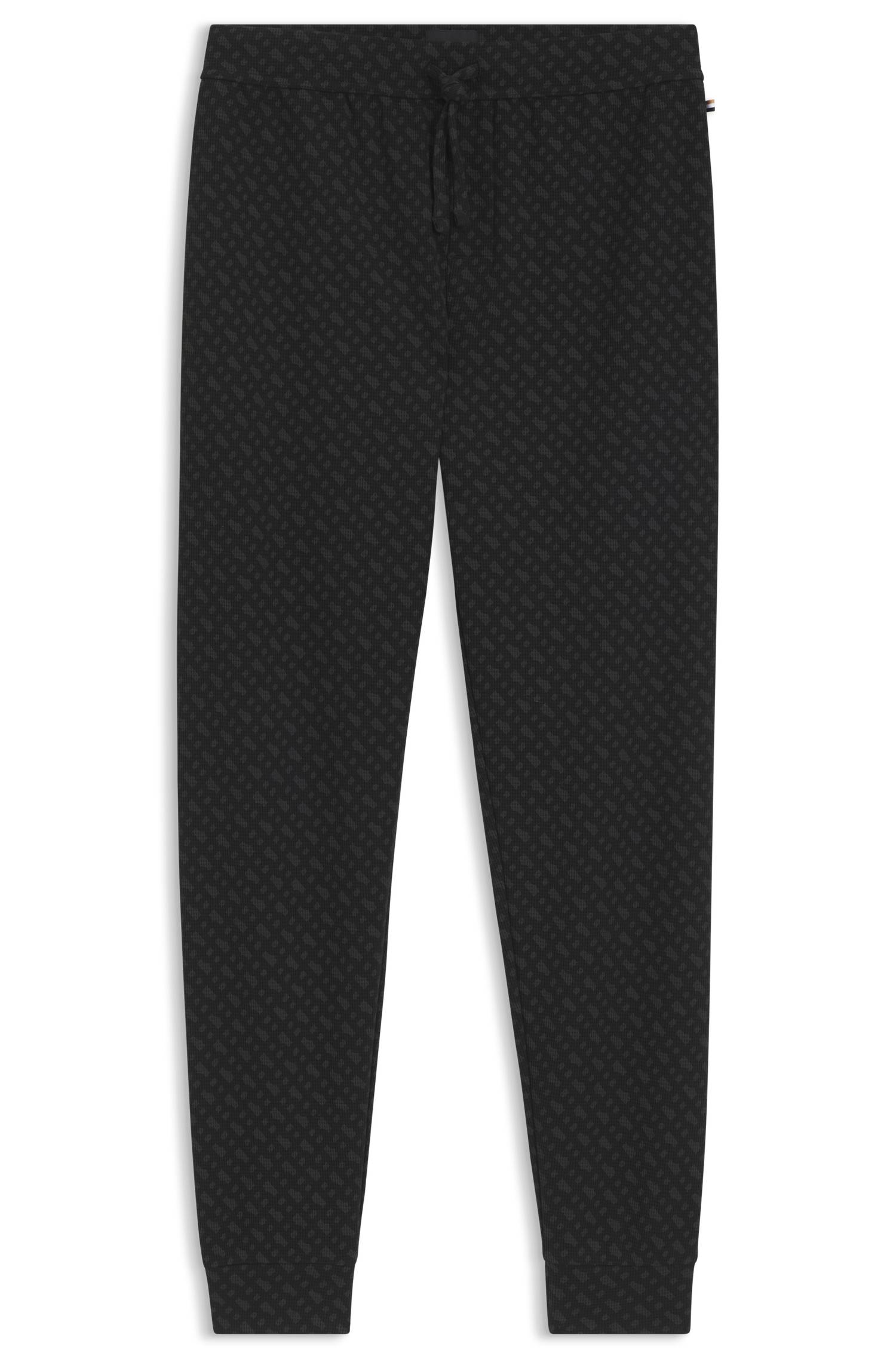 Boss Cuffed pyjama bottoms in monogram-print waffle fabric pyjamas & nattlinnen herr – bild 4