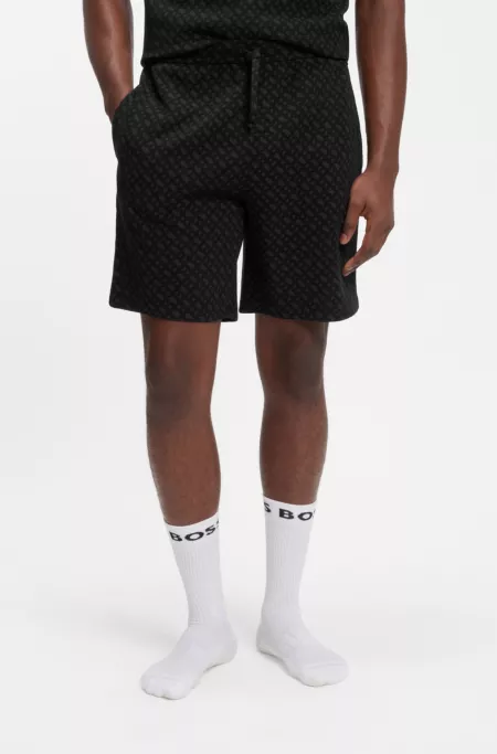 Cotton-blend pajama bottoms with graphic print