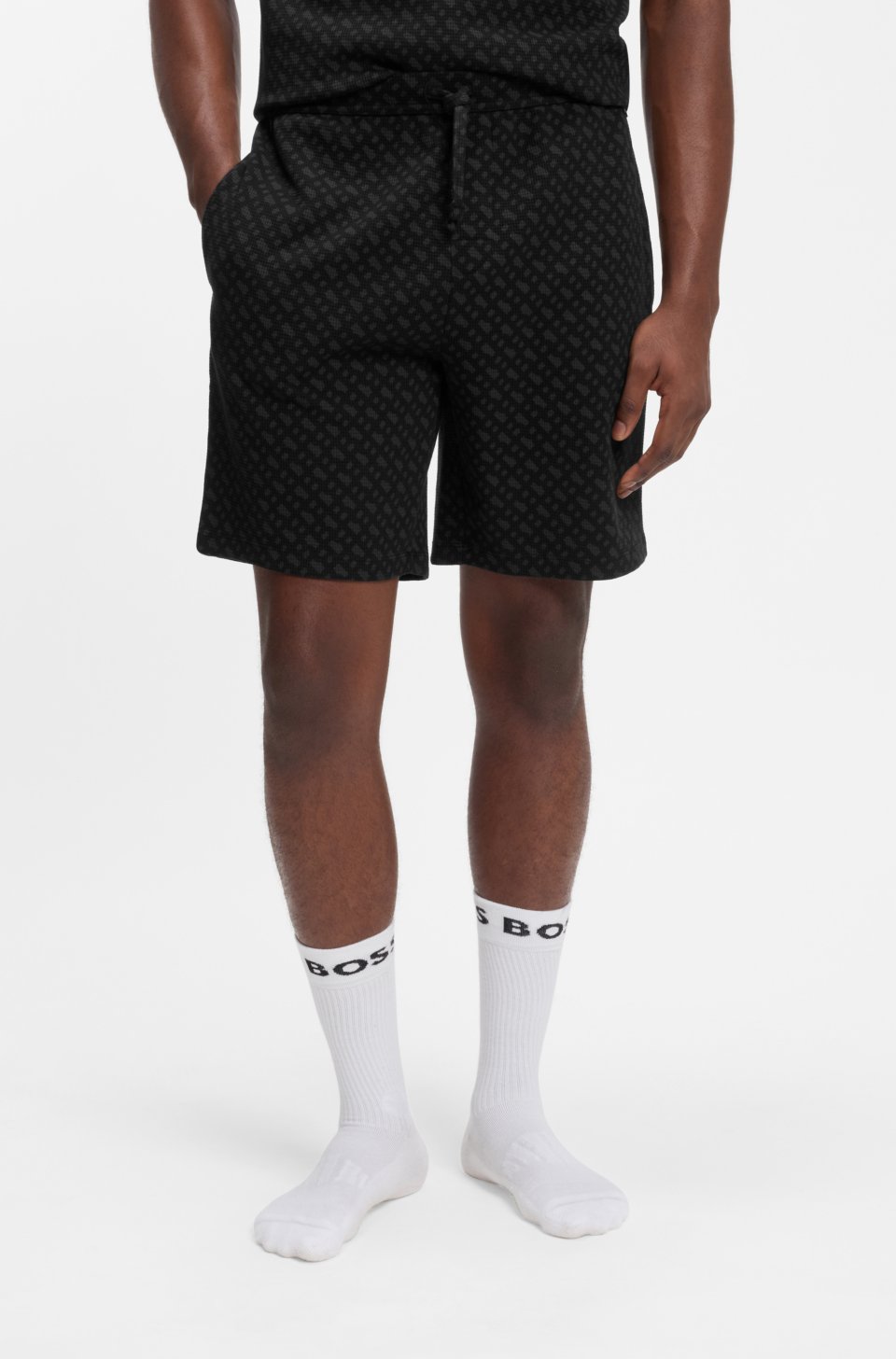 Cotton-blend pajama bottoms with graphic print