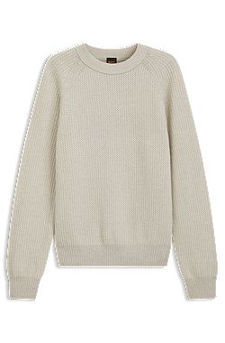 Relaxed-fit sweater with ribbed zig-zag structure