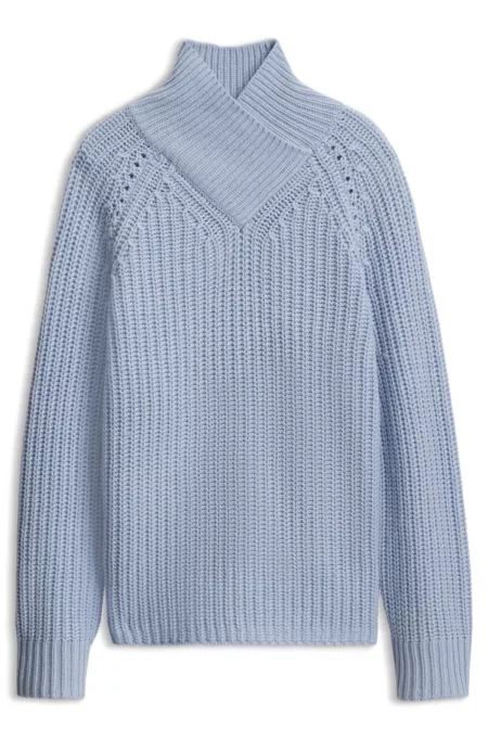 Pull à col V en laine et cachemire