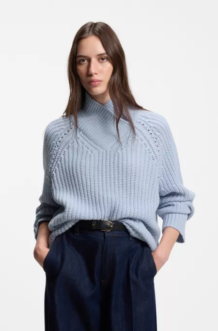 Pullover aus Wolle und Kaschmir mit V-Ausschnitt