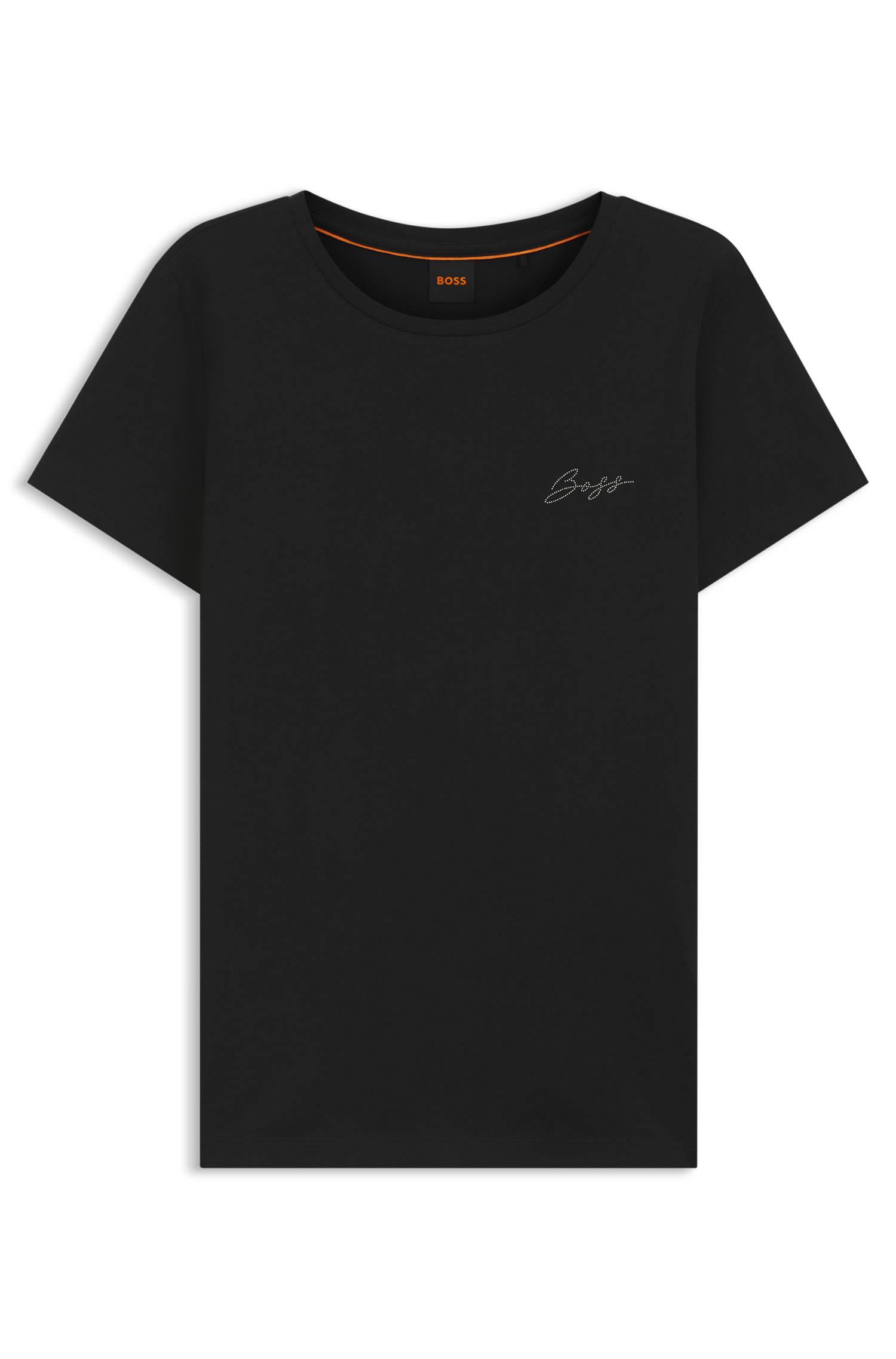 Boss Cotton slim-fit T-shirt with script logo dam – bild 4