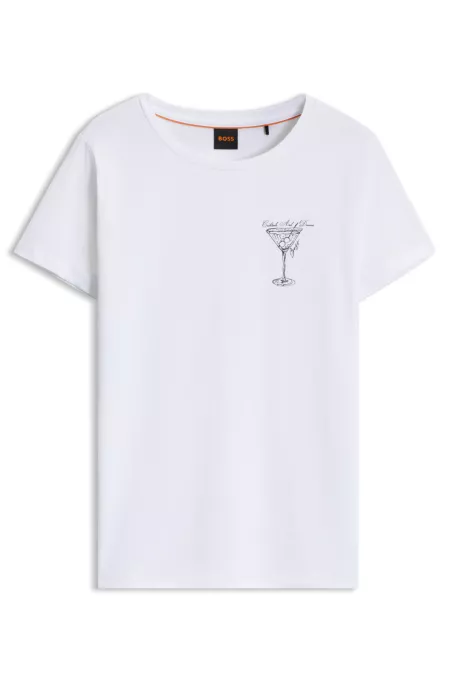 Cotton slim-fit T-shirt with script logo