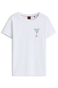Cotton slim-fit T-shirt with script logo, White