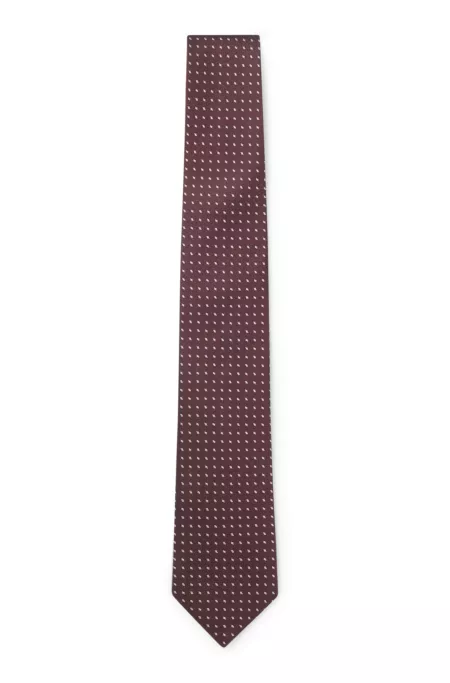 Silk jacquard tie with a micro pattern