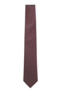 Silk jacquard tie with a micro pattern, Dark Red