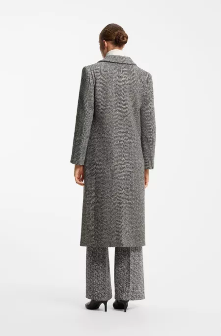 Manteau Relaxed avec motif à chevrons