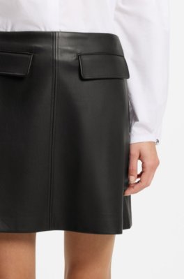Hugo A-line mini skirt in faux leather minikjolar dam – bild 3