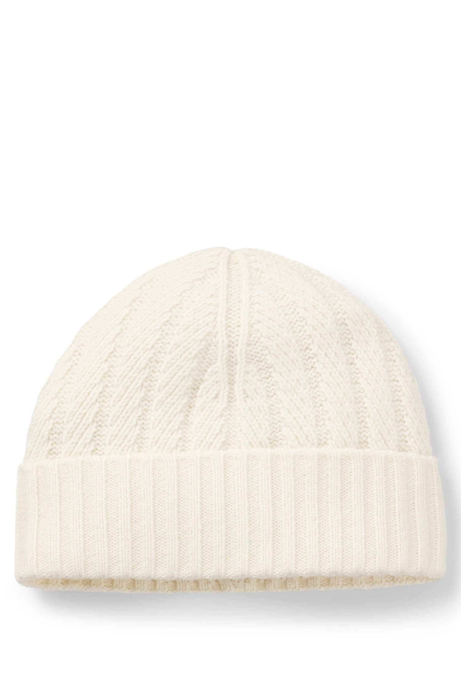 Boss Cashmere beanie hat with Aran cable knit mössor herr