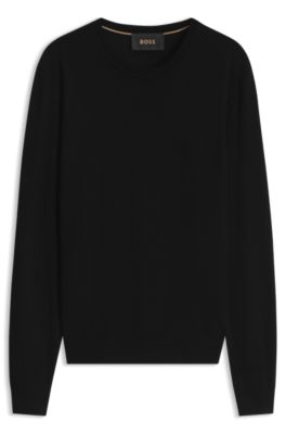 Crew-neck sweater in pure cashmere, Black