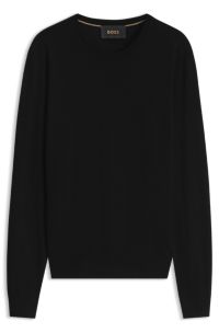 Crew-neck sweater in pure cashmere, Black