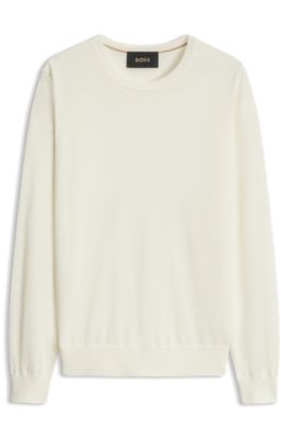 Crew-neck sweater in pure cashmere, Natural