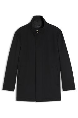 Italian fabric formal coat with a stand collar