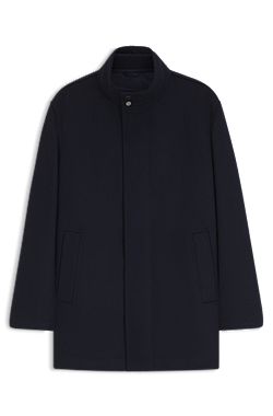 Italian fabric formal coat with a stand collar