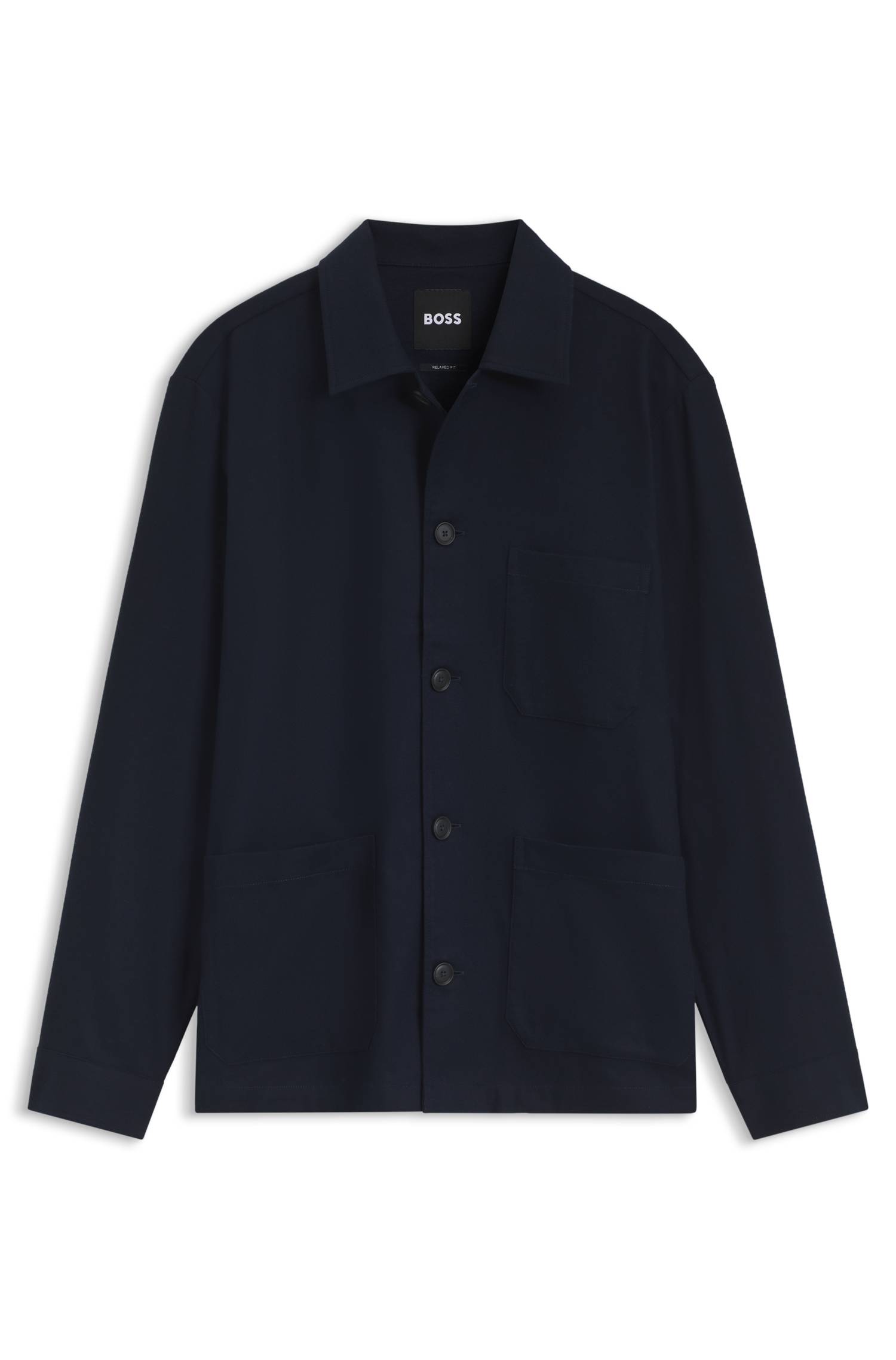 Boss Relaxed-fit shirt in solid heavy flannel skjortor & blusar herr – bild 4