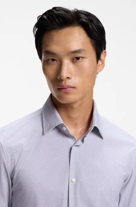 Chemise Slim en jersey stretch imprimé performant
