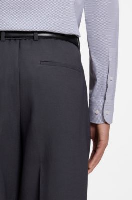 Slim-fit shirt in printed performance-stretch jersey, White Patterned