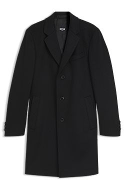 Slim-fit formal coat in wool with cashmere